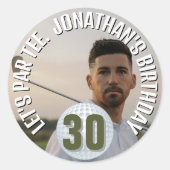 Moderne fotogolfer ronde sticker (Voorkant)