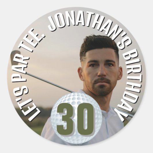 Moderne fotogolfer ronde sticker (Voorkant)