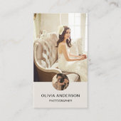 Moderne fotograaf 2 foto's QR-code Eenvoudig Visitekaartje (Voorkant)