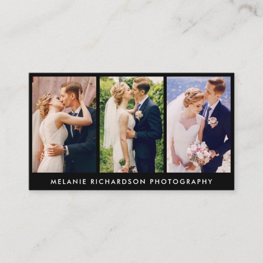 Moderne fotograaf 3 Fotoblk Visitekaartje (Voorkant)