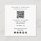 Moderne fotograaf 3 Foto's QR Code Sociale media Vierkante Visitekaartje (Achterkant)