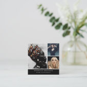 Moderne fotograaf 3 Foto's QR Code Sociale media Vierkante Visitekaartje (Staand voorkant)