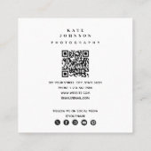 Moderne fotograaf 4 foto's raster QR-code Vierkante Visitekaartje (Achterkant)