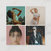 Moderne fotograaf 4 foto's raster QR-code Vierkante Visitekaartje (Voorkant)