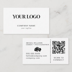 Moderne Fotograaf Aangepast Logo QR-code Zakelijk Visitekaartje
