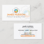 Moderne fotograaf camera en kleurrijke Shutter Visitekaartje (Voorkant / Achterkant)