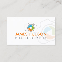 Moderne fotograaf camera en kleurrijke Shutter Visitekaartje