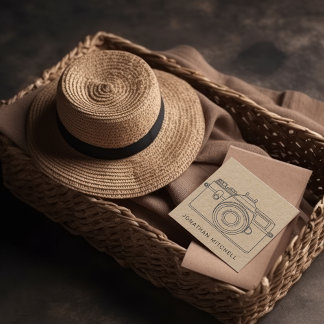 Moderne fotograaf camera professionele ambacht vierkante visitekaartje