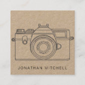 Moderne fotograaf camera professionele ambacht vierkante visitekaartje (Voorkant)