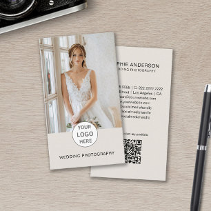 Moderne Fotograaf Custom Logo Foto QR Code Tan Visitekaartje