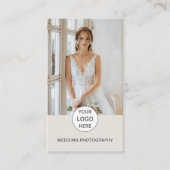 Moderne Fotograaf Custom Logo Foto QR Code Tan Visitekaartje (Voorkant)