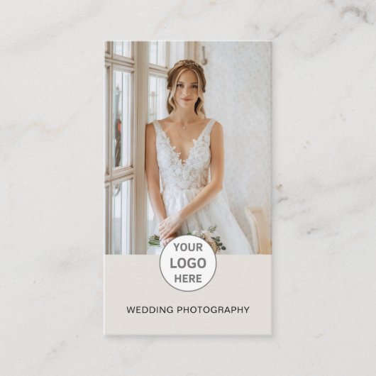 Moderne Fotograaf Custom Logo Foto QR Code Tan Visitekaartje (Voorkant)