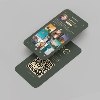 Moderne fotograaf Donkergroen Goud Instagram Visitekaartje