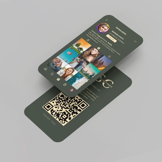 Moderne fotograaf Donkergroen Goud Instagram Visitekaartje