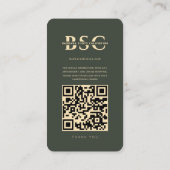 Moderne fotograaf Donkergroen Goud Instagram Visitekaartje (Achterkant)