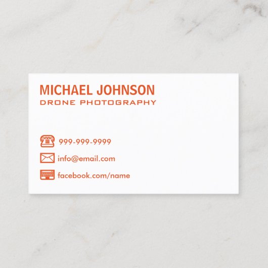 Moderne fotograaf drone fotografie visitekaartje (Achterkant)