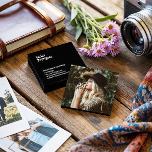 Moderne fotograaf foto eenvoudig zwart-wit vierkante visitekaartje
