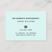 Moderne fotograaf geniet van elk moment visitekaartje (Achterkant)