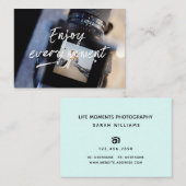 Moderne fotograaf geniet van elk moment visitekaartje (Voorkant / Achterkant)