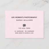 Moderne fotograaf geniet van elk moment visitekaartje (Achterkant)