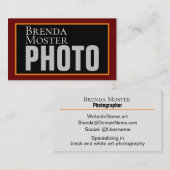 Moderne Fotograaf Kunstenaar Creatieve Sociale Med Visitekaartje (Voorkant / Achterkant)
