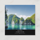 Moderne fotograaf Logo QR Code Social Media Vierkante Visitekaartje (Voorkant)