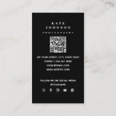 Moderne fotograaf Logo QR Code Social Media Visitekaartje (Achterkant)