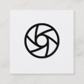 Moderne fotograaf met minimale cameradiafragma vierkante visitekaartje (Voorkant)