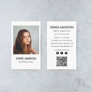 Moderne Fotograaf Minimalistische Foto met QR-code Visitekaartje