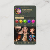 Moderne fotograaf Monogram Donkergroen Instagram Visitekaartje (Voorkant)