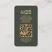 Moderne fotograaf Monogram Donkergroen Instagram Visitekaartje (Achterkant)