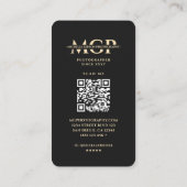 Moderne fotograaf Monogram Zwart Goud Lens Visitekaartje (Achterkant)