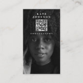 Moderne fotograaf QR Code Social Media Visitekaartje (Voorkant)