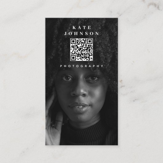 Moderne fotograaf QR Code Social Media Visitekaartje (Voorkant)