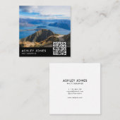 Moderne fotograaf QR-fotografie Vierkante Visitekaartje (Voorkant / Achterkant)
