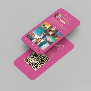 Moderne fotograaf roze goud Instagram Visitekaartje
