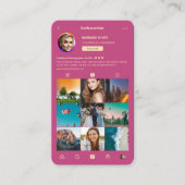 Moderne fotograaf roze goud Instagram Visitekaartje (Voorkant)