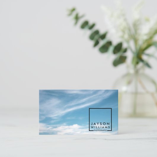 Moderne fotograaf Square Logo 2 met je Afbeelding Visitekaartje (Staand voorkant)