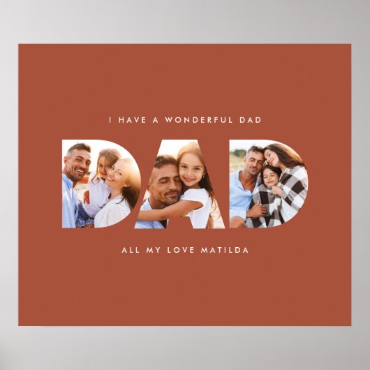 Moderne fotograaf typography child gift terracotta poster (Voorkant)