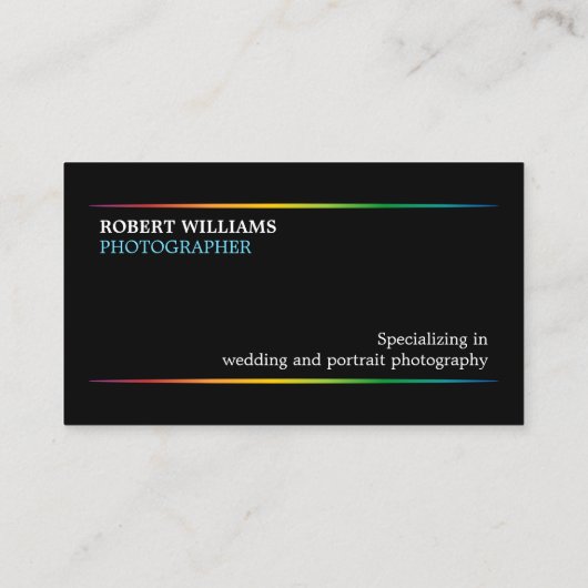 Moderne fotograaf visitekaartje (Achterkant)