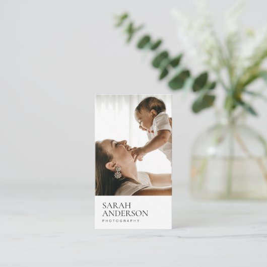 Moderne fotograaf visitekaartje (Staand voorkant)