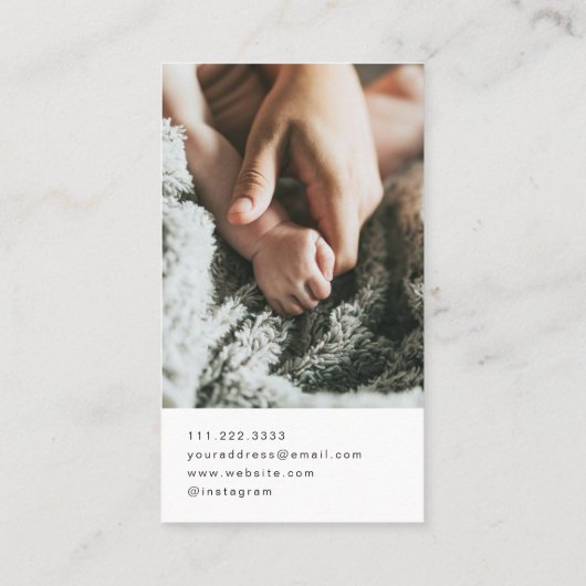 Moderne fotograaf visitekaartje (Achterkant)