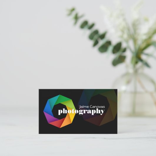 Moderne fotograaf visitekaartje (Staand voorkant)