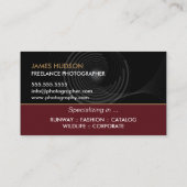 Moderne fotograaf visitekaartje (Achterkant)