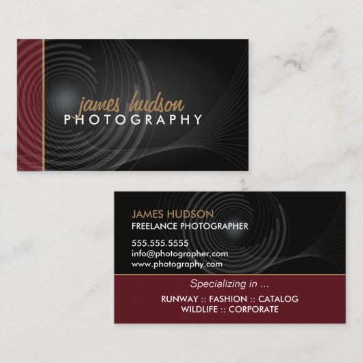 Moderne fotograaf visitekaartje (Voorkant / Achterkant)