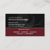 Moderne fotograaf visitekaartje (Achterkant)