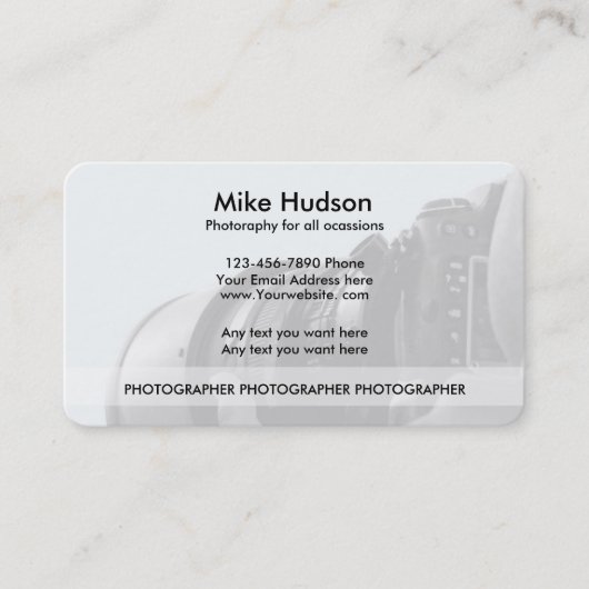 Moderne Fotograaf Visitekaartjes (Voorkant)