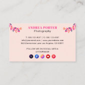 Moderne Fotograaf Vrouwelijke Bloemen QR Code Visitekaartje (Achterkant)