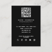 Moderne fotograaf zwart-witfotografie visitekaartje (Achterkant)