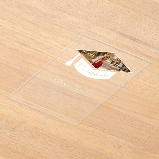 Moderne fotograafpartij acryl uitnodigingen (Laagn)